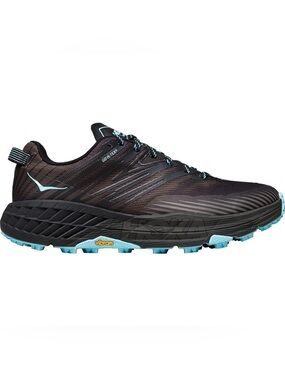 Hoka One One Women's Black and Light Blue Trail Runner